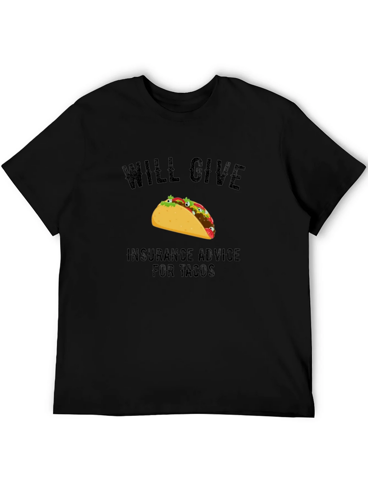 Taco Insurance Advice Mens Black T-Shirt product image 5