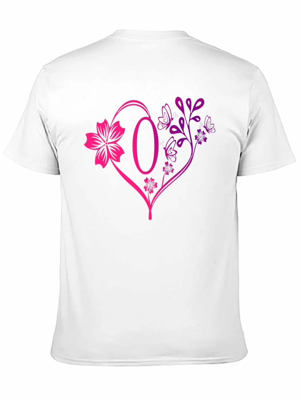 Floral Heart Initial T-Shirt - Personalized Letter O Design product image 10