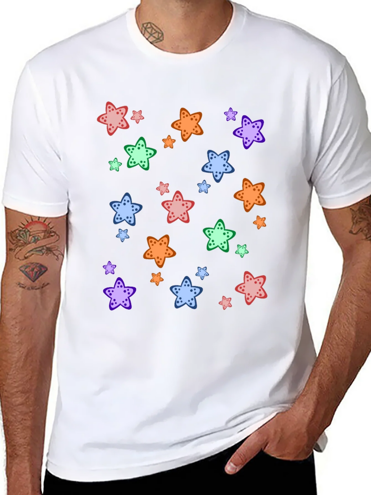 Starfish Pattern Black T-Shirt product image 4