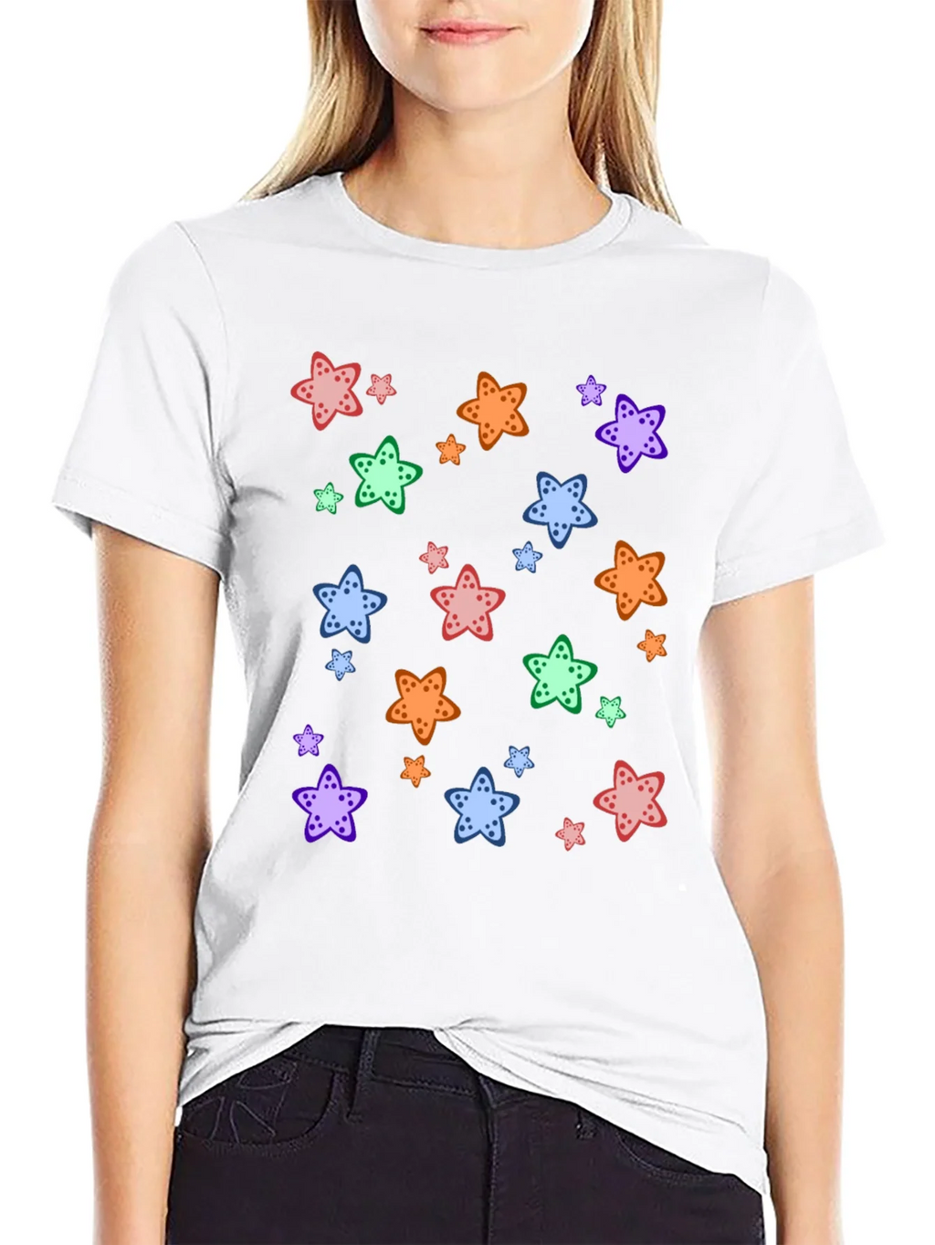 Starfish Pattern Black T-Shirt product image 5