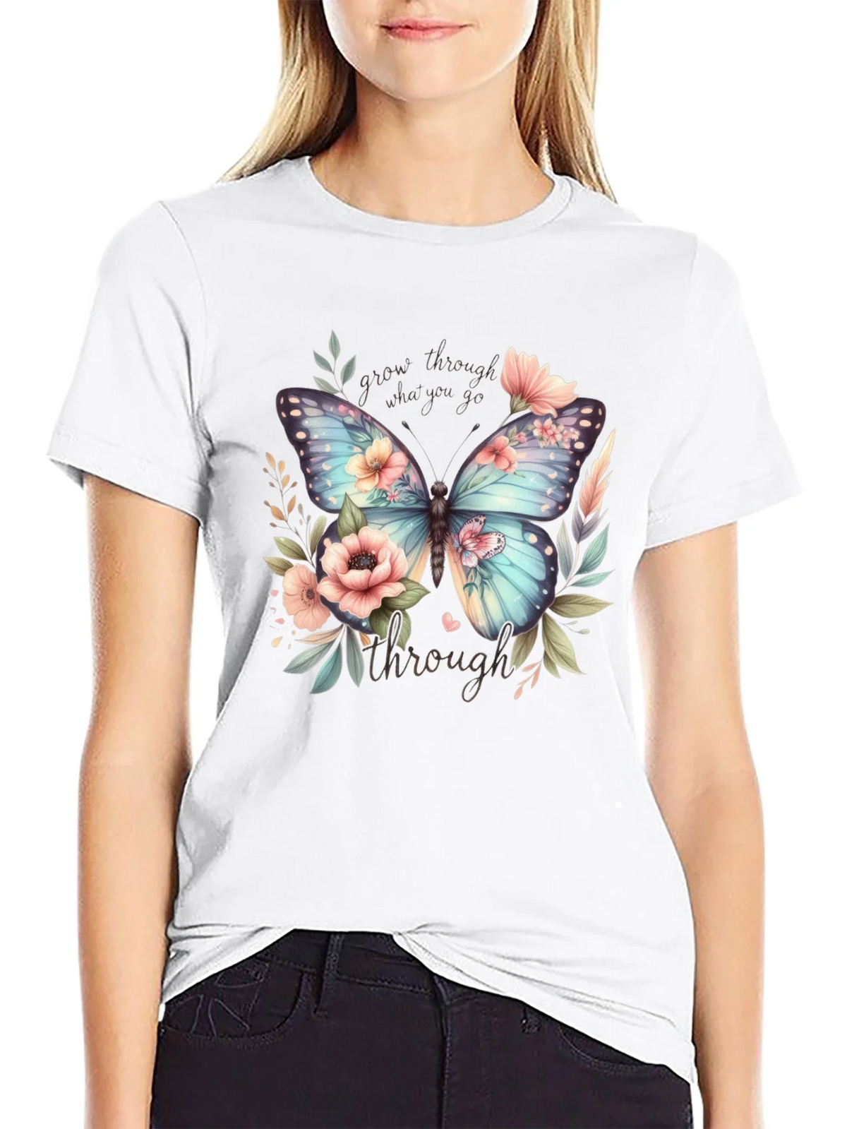 Floral Butterfly Graphic T-Shirt product image 8