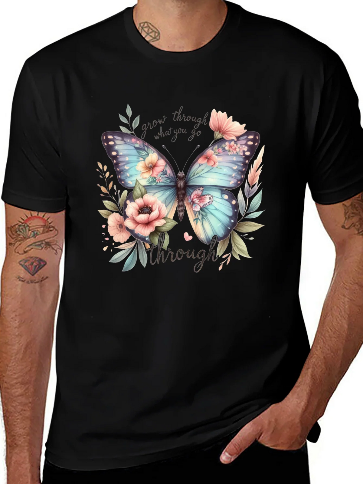Floral Butterfly Graphic T-Shirt product image 1