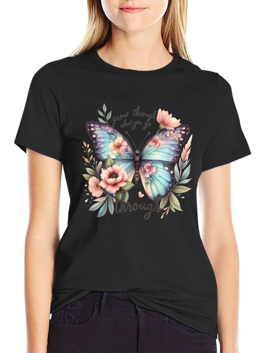Floral Butterfly Graphic T-Shirt product image 2