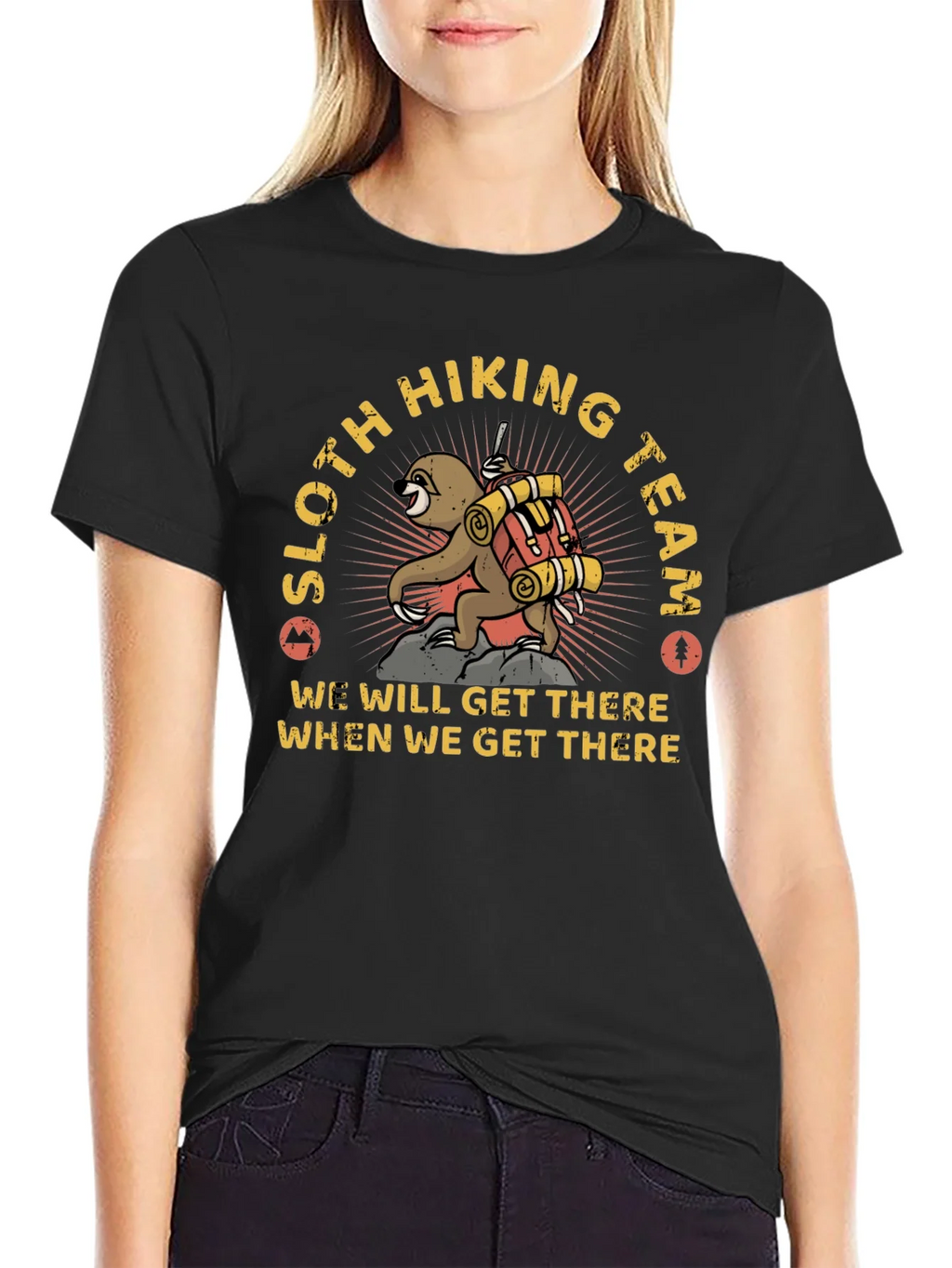 Sloth Hiking Team Graphic T-Shirt product image 2