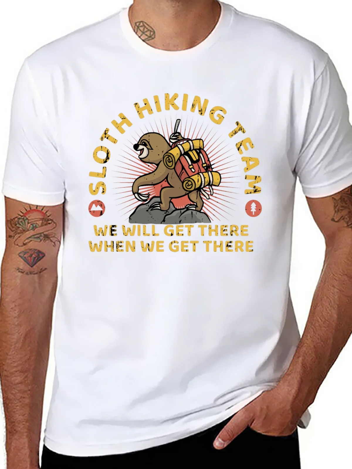 Sloth Hiking Team Graphic T-Shirt product image 7