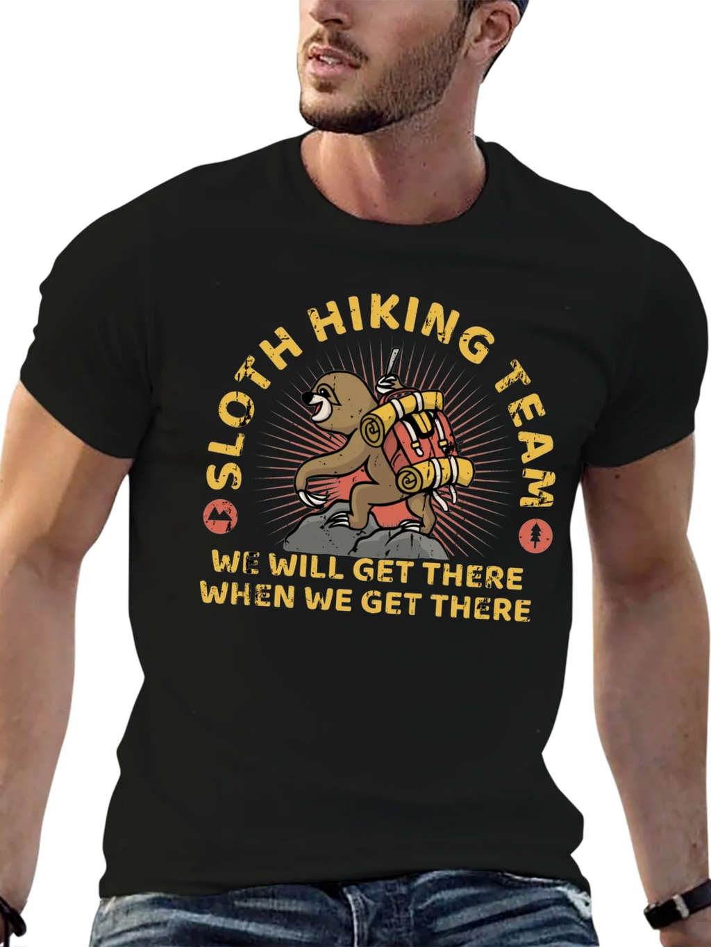 Sloth Hiking Team Graphic T-Shirt product image 6
