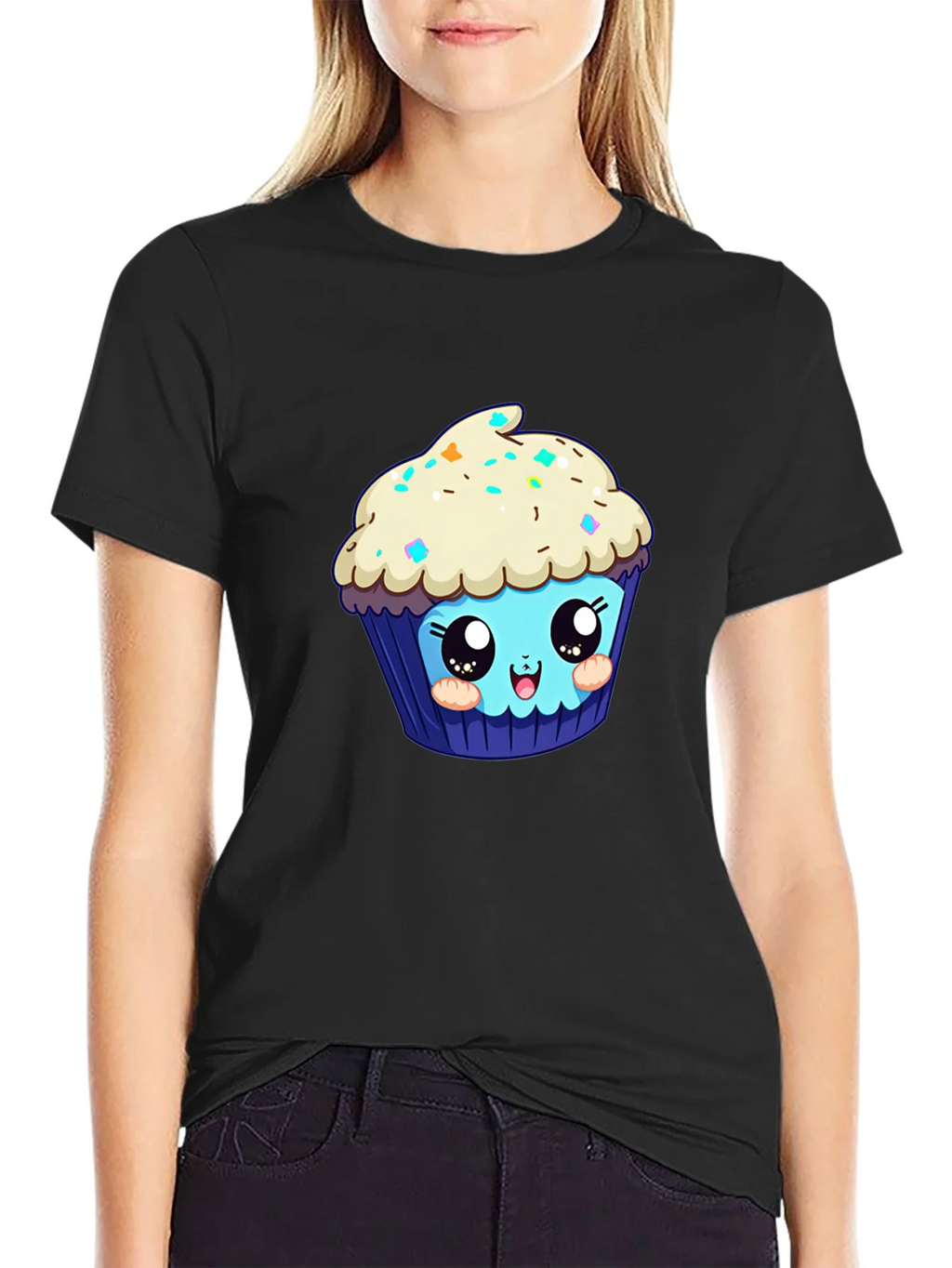 Cute Cupcake Graphic Tee - Black product image 2