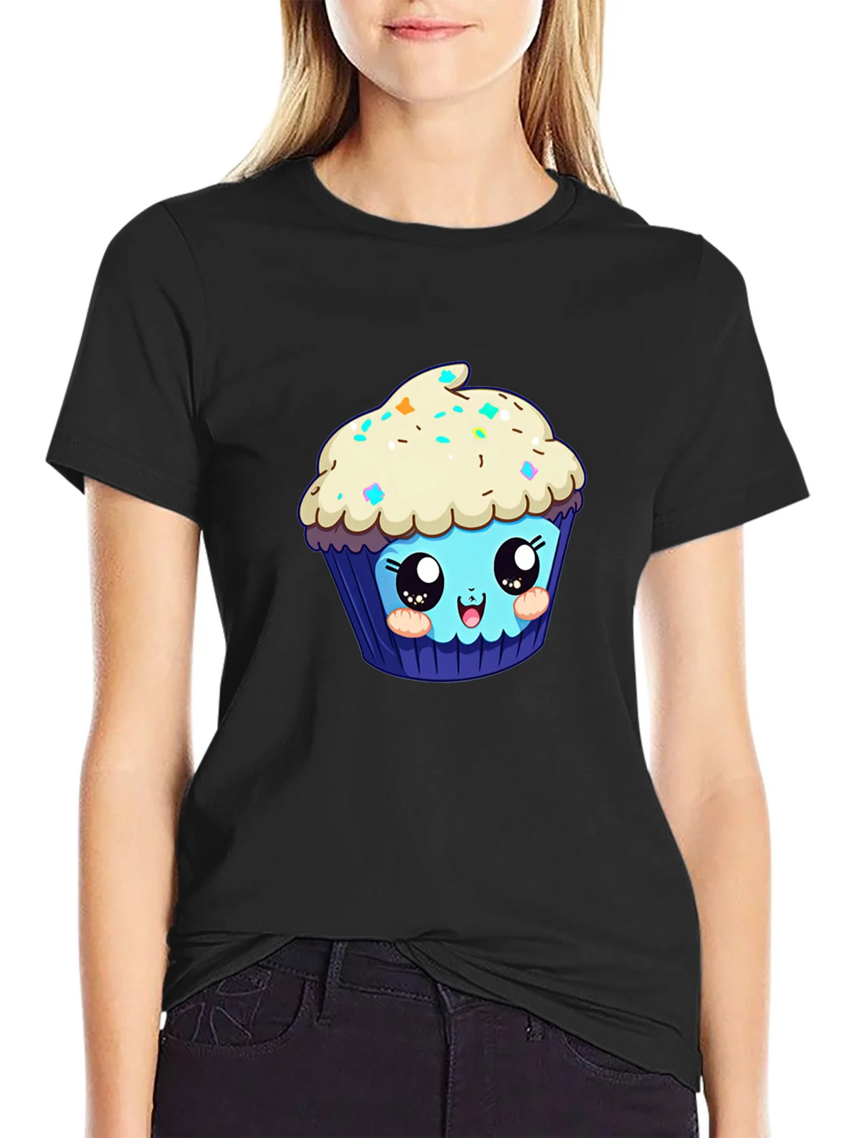 Cute Cupcake Graphic Tee - Black product image 2
