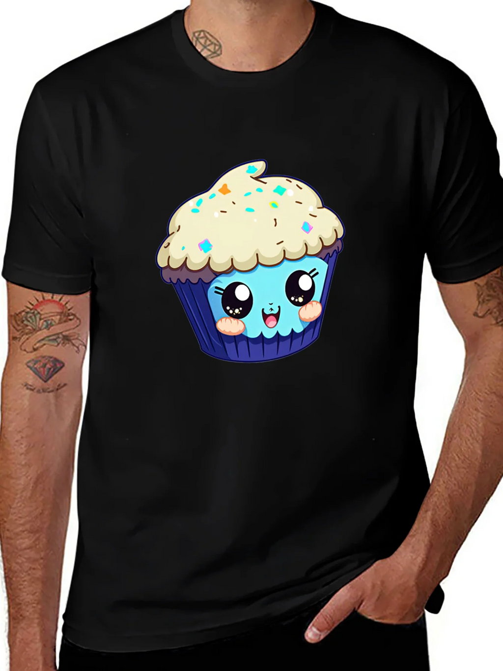 Cute Cupcake Graphic Tee - Black product image 1