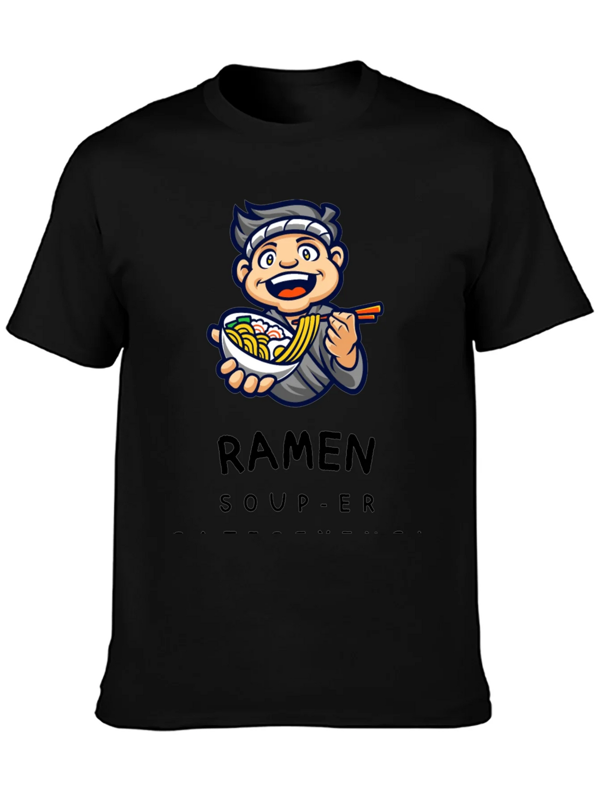 Ramen Soup-er Cartoon Graphic T-Shirt product image 2