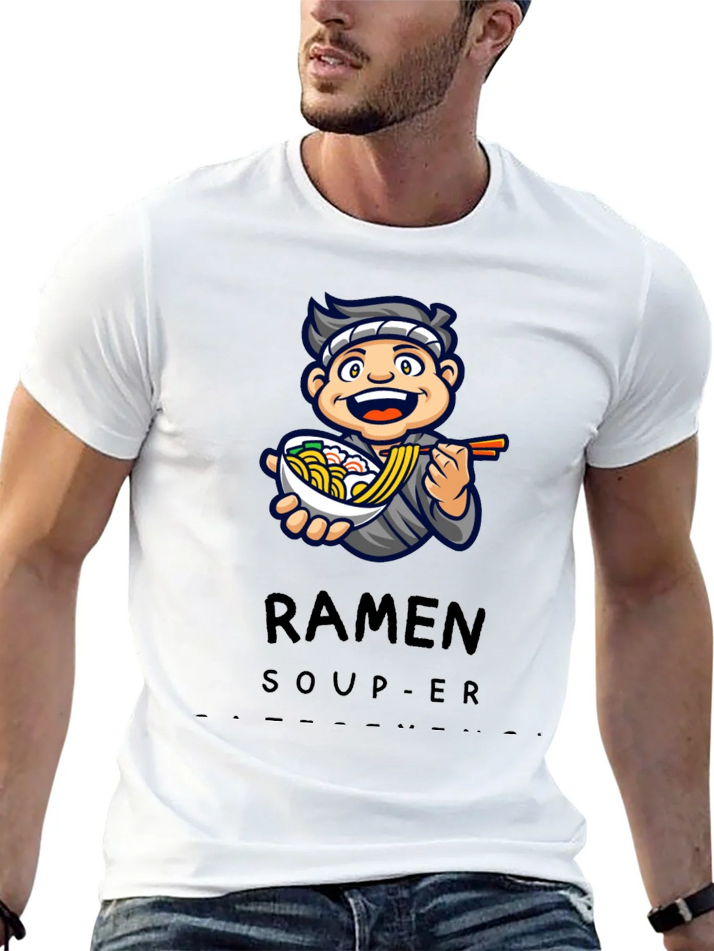 Ramen Soup-er Cartoon Graphic T-Shirt product image 7