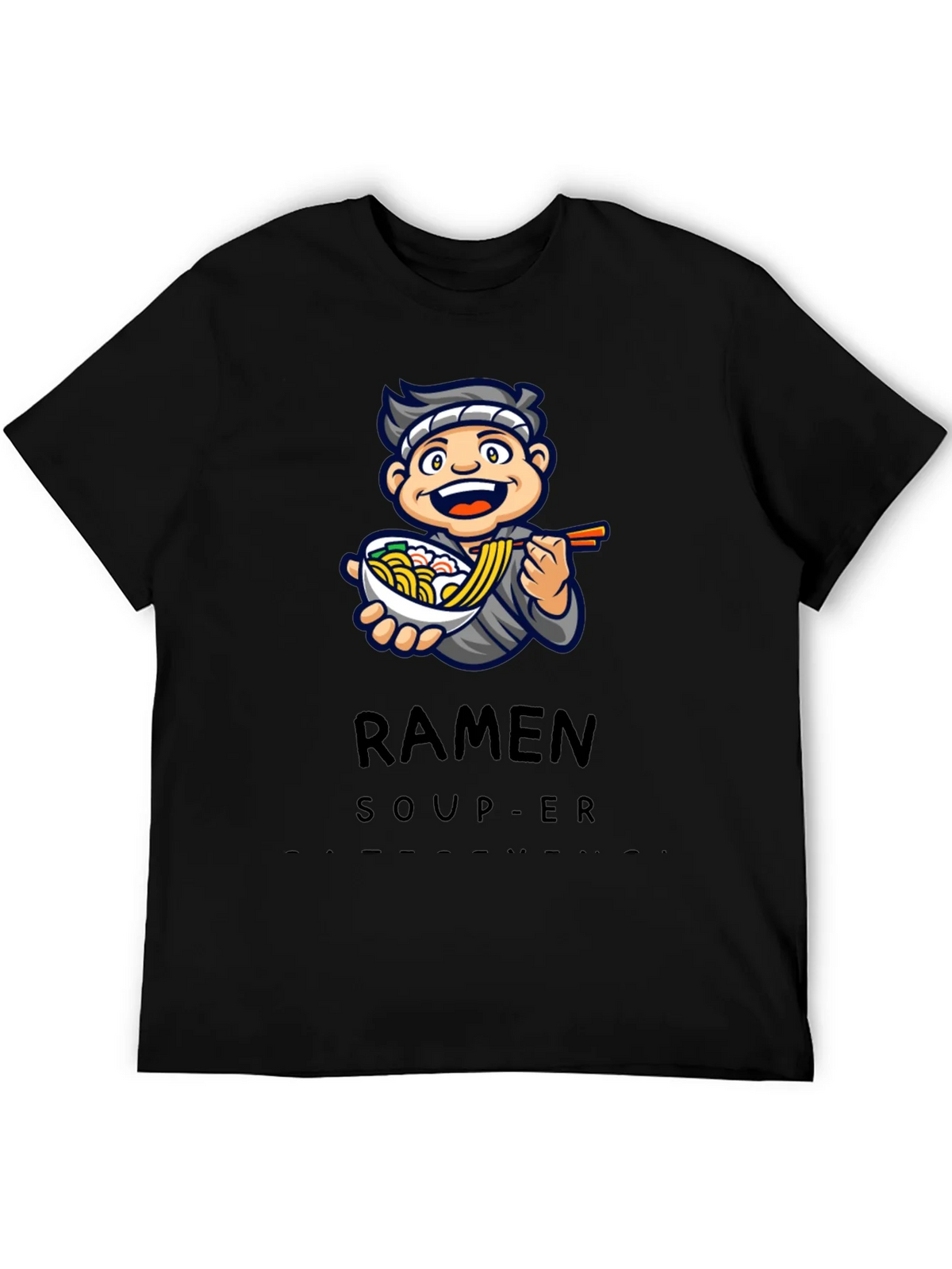 Ramen Soup-er Cartoon Graphic T-Shirt product image 3