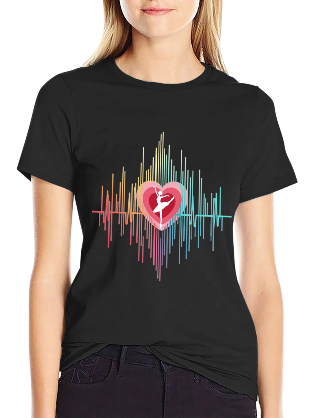 Heartbeat Ballerina Graphic Tee - Black product image 2