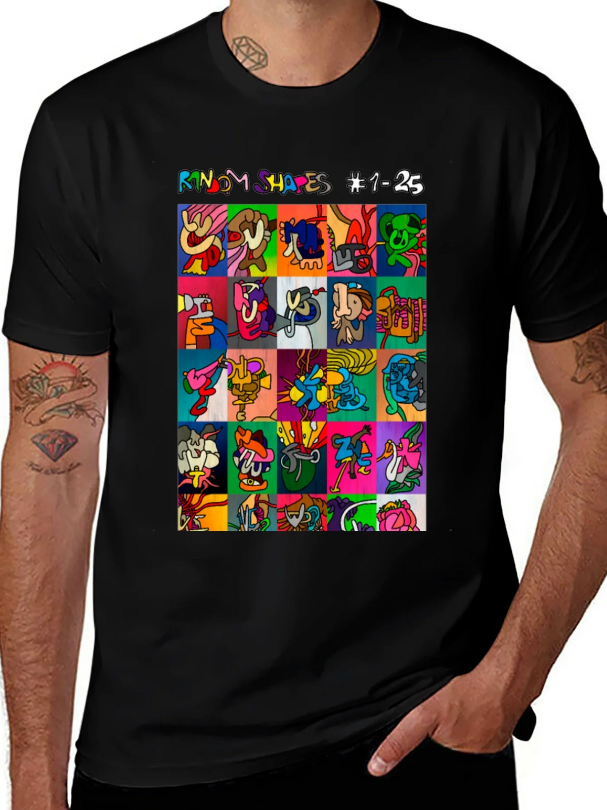 Abstract Art T-Shirt: Random Shapes Graphic Tee product image 1