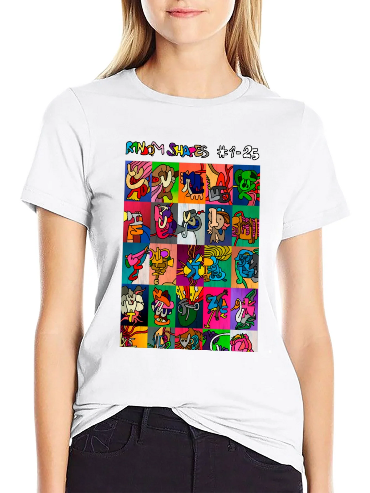 Abstract Art T-Shirt: Random Shapes Graphic Tee product image 8