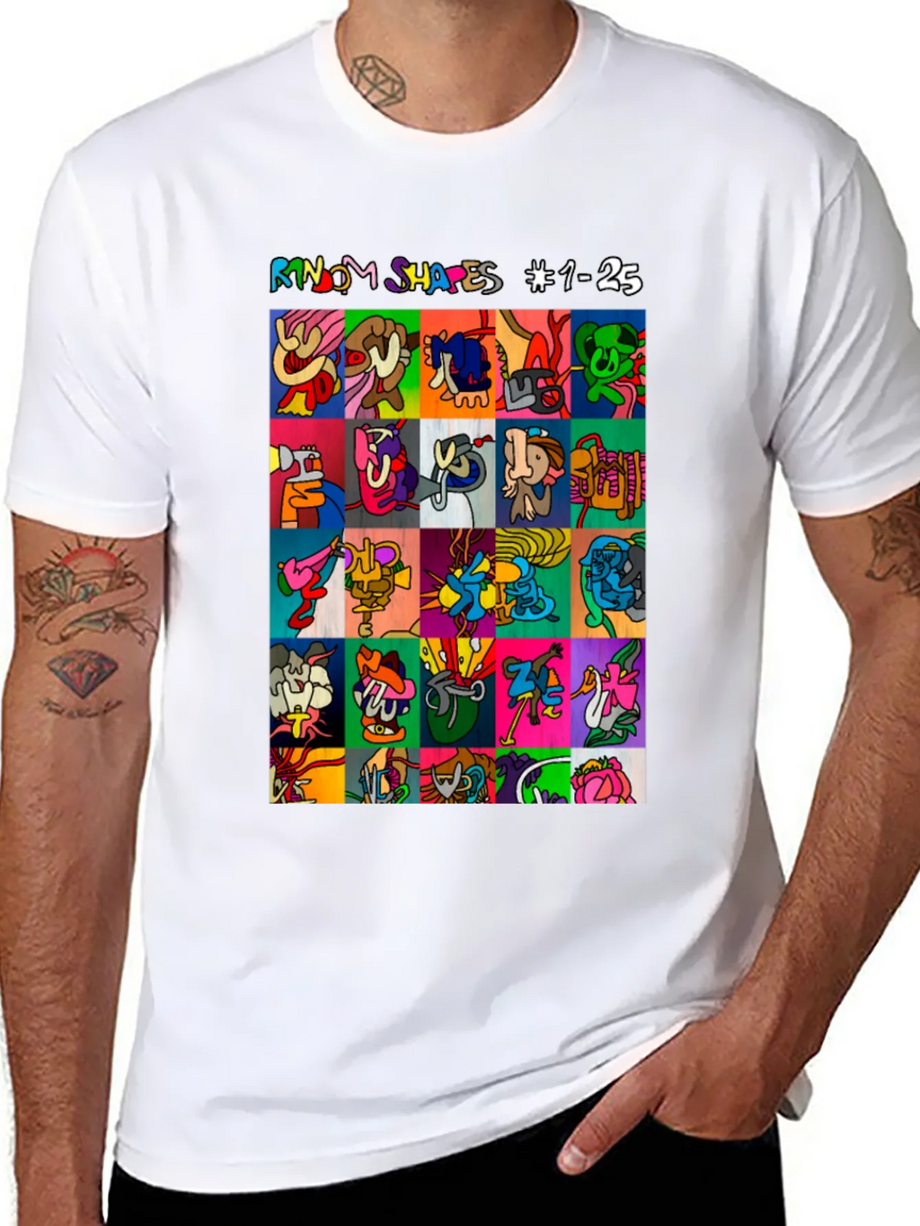 Abstract Art T-Shirt: Random Shapes Graphic Tee product image 7