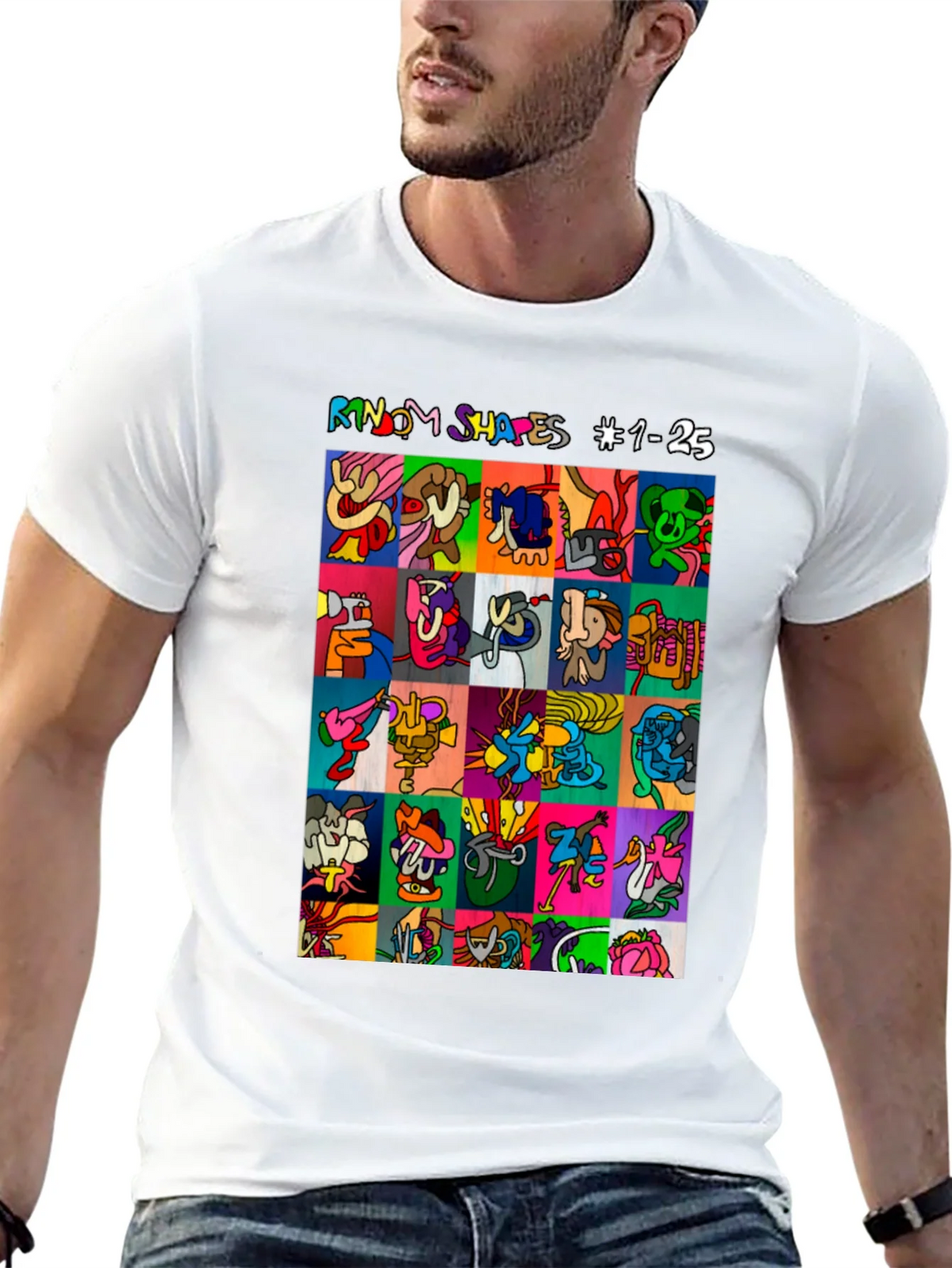 Abstract Art T-Shirt: Random Shapes Graphic Tee product image 12