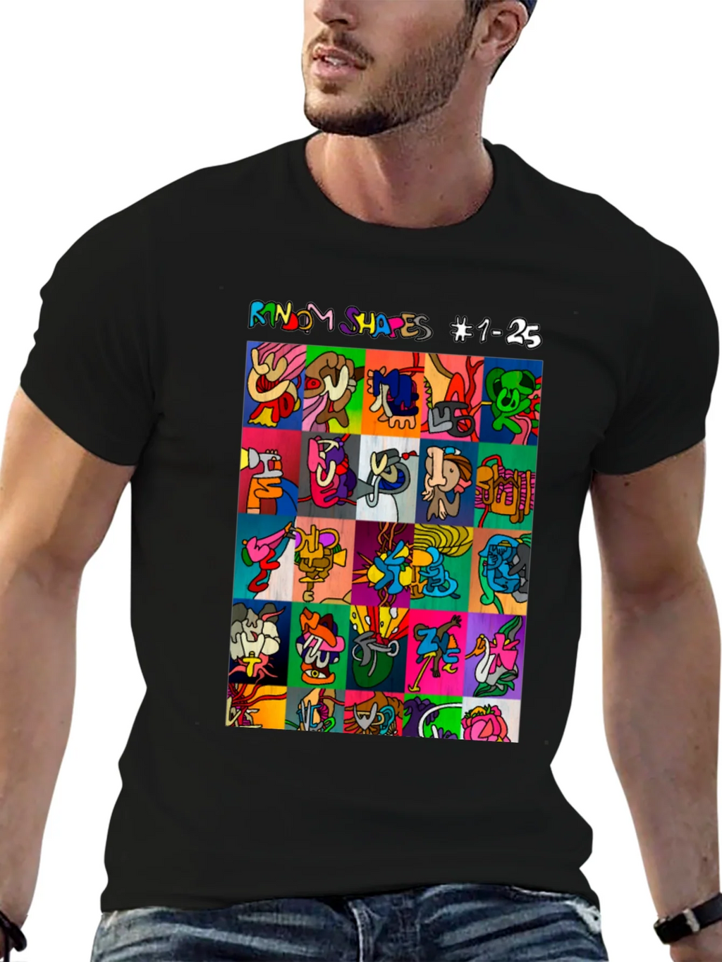 Abstract Art T-Shirt: Random Shapes Graphic Tee product image 6