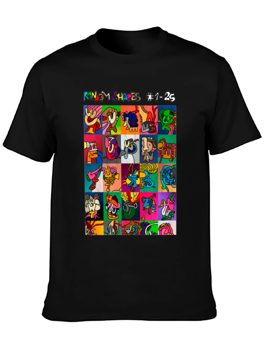 Abstract Art T-Shirt: Random Shapes Graphic Tee product image 3