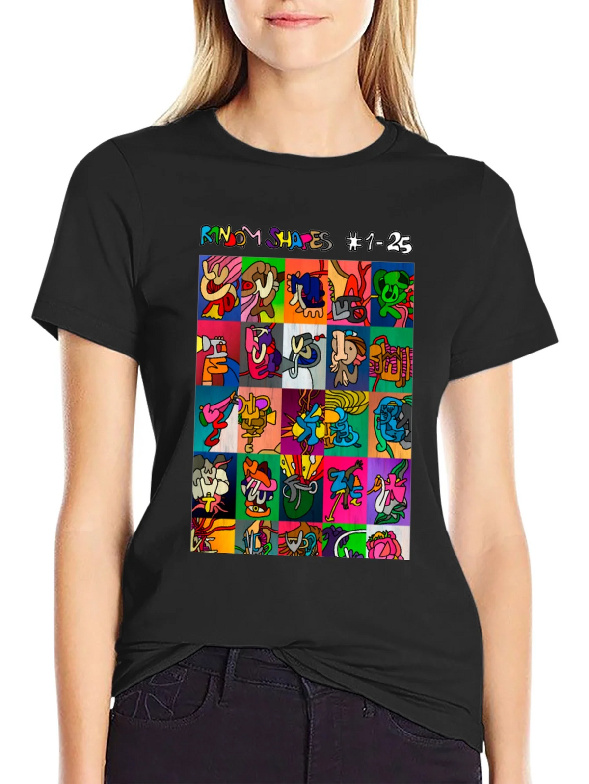 Abstract Art T-Shirt: Random Shapes Graphic Tee product image 2