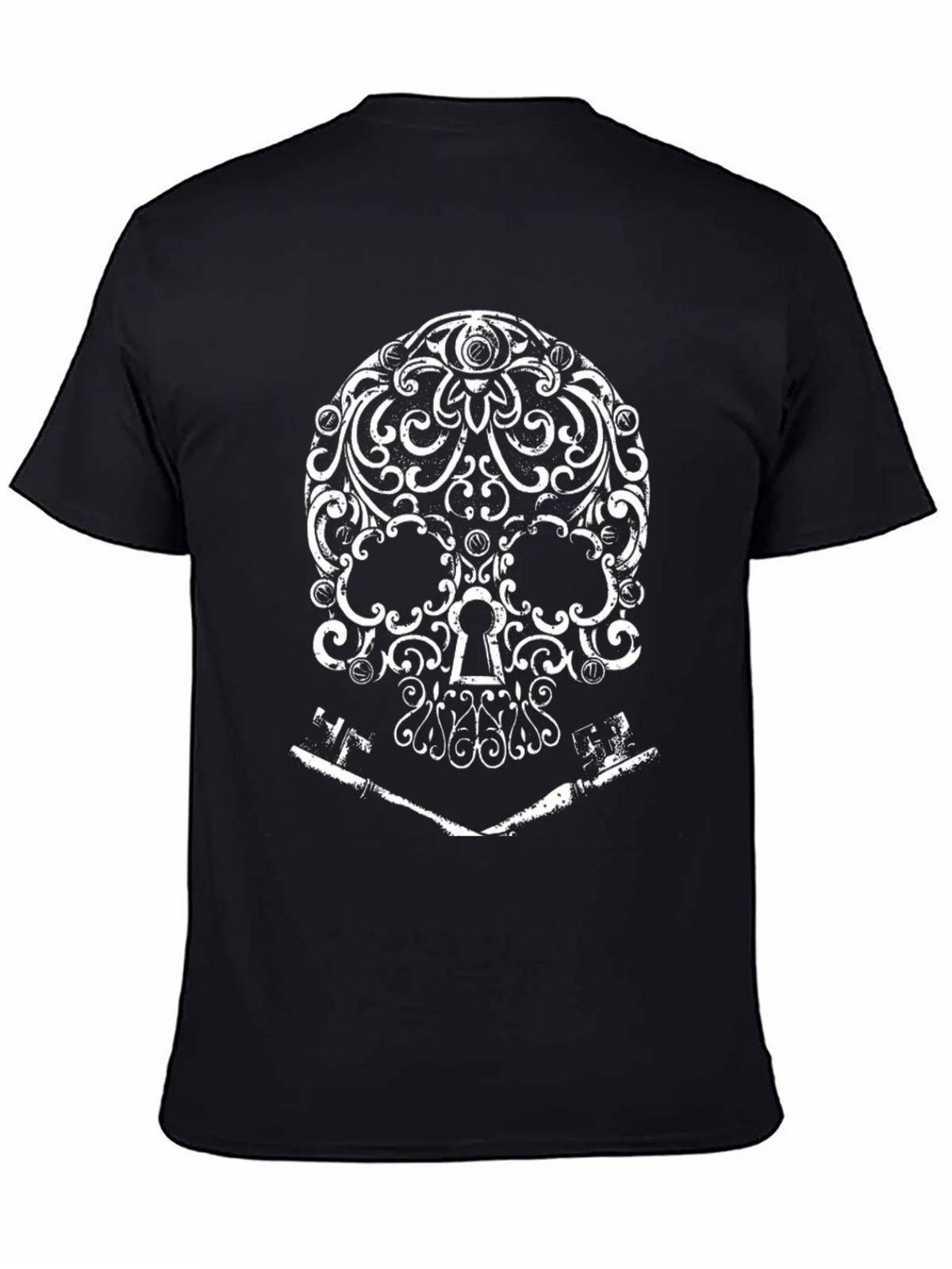 Ornate Skull and Keys Graphic T-Shirt product image 4