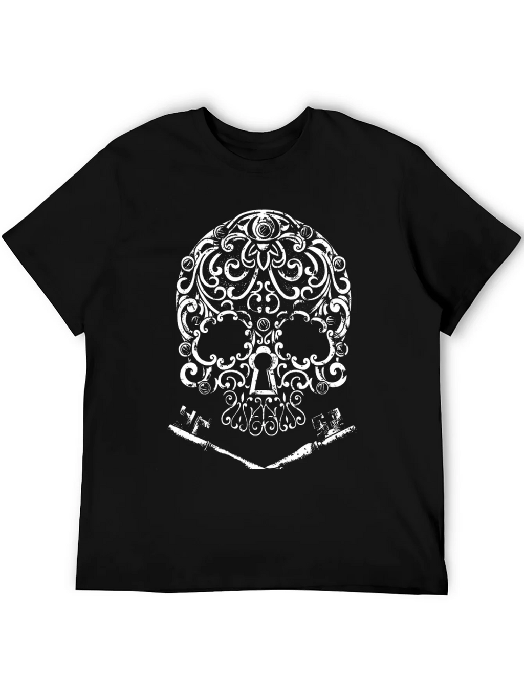Ornate Skull and Keys Graphic T-Shirt product image 5