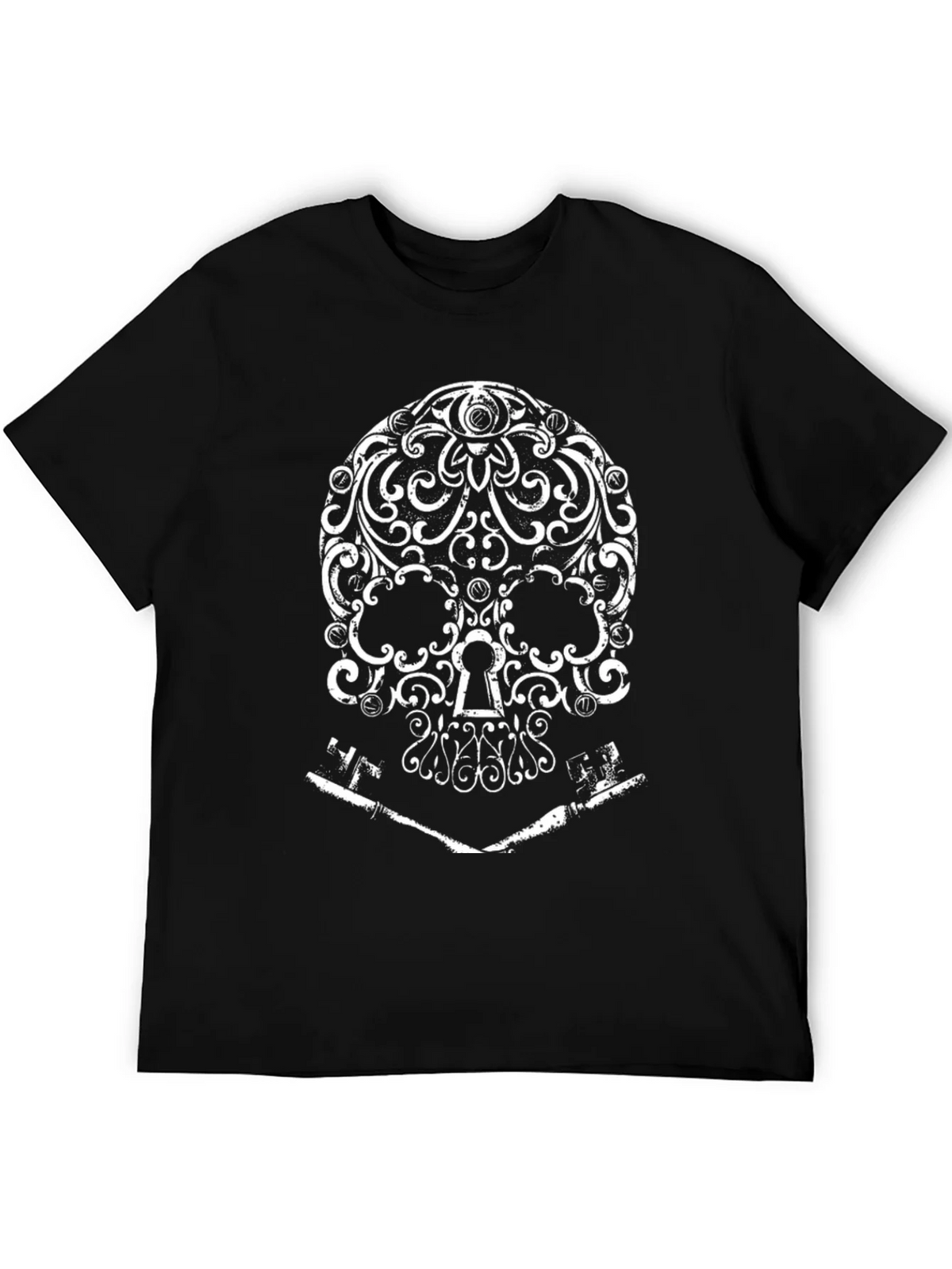 Ornate Skull and Keys Graphic T-Shirt product image 5