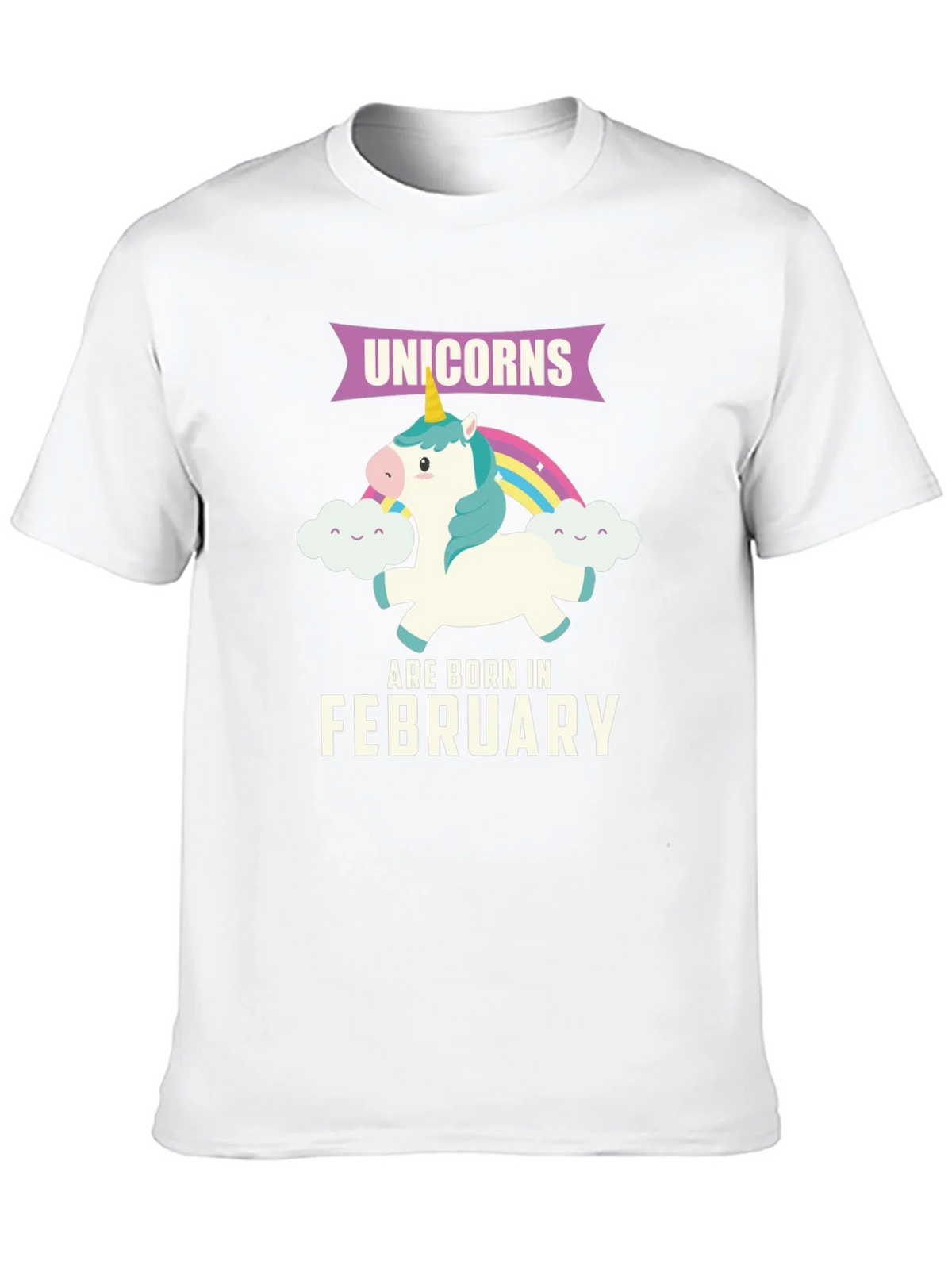 Unicorns Born in February Black T-Shirt product image 9