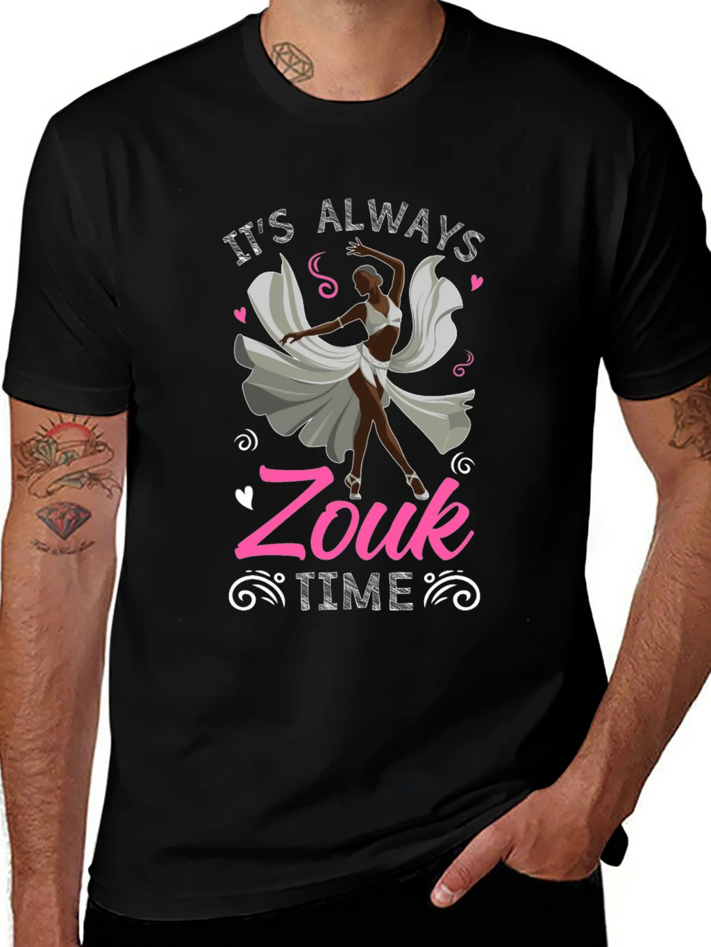 Its Always Zouk Time Black T-Shirt product image 1