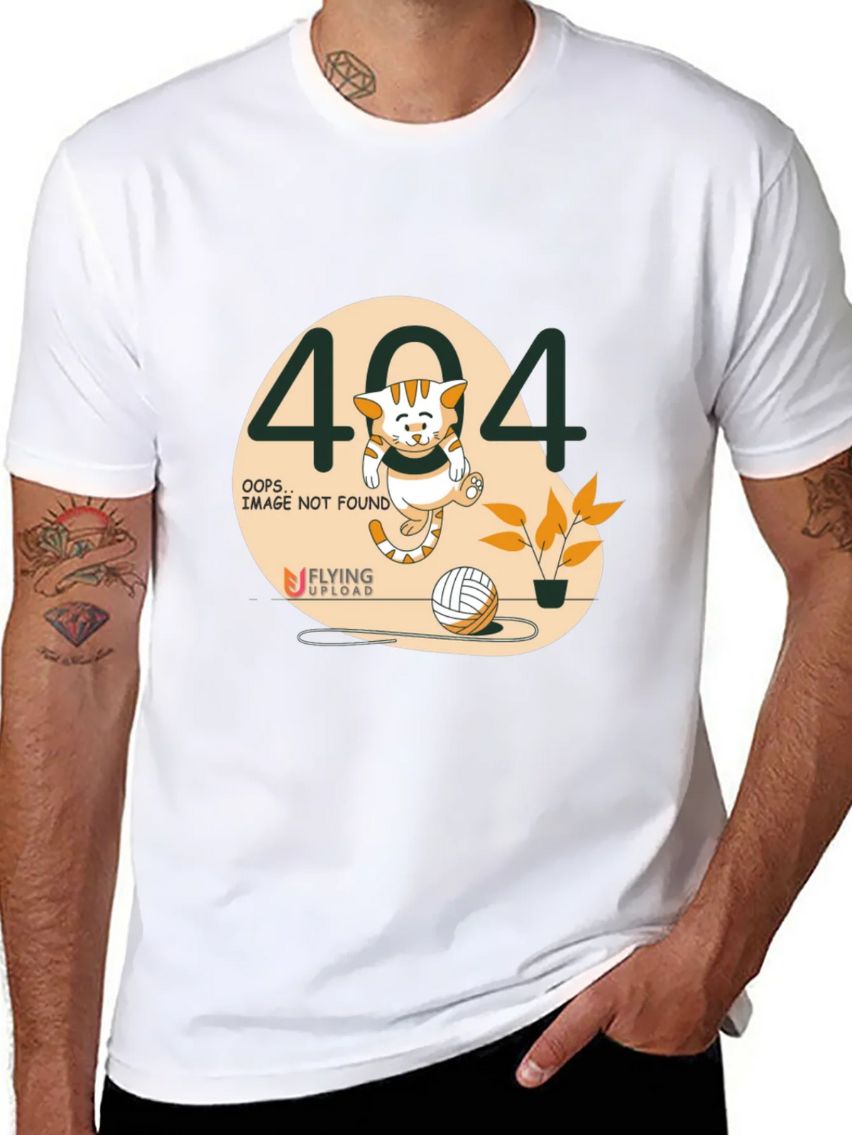 Error 404 Cat Graphic Tee - Novelty Shirt product image 7