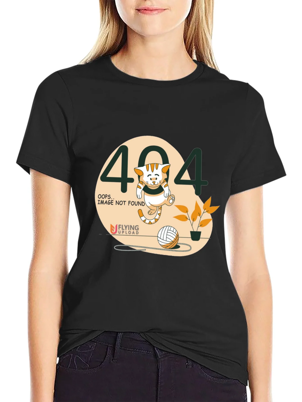 Error 404 Cat Graphic Tee - Novelty Shirt product image 2