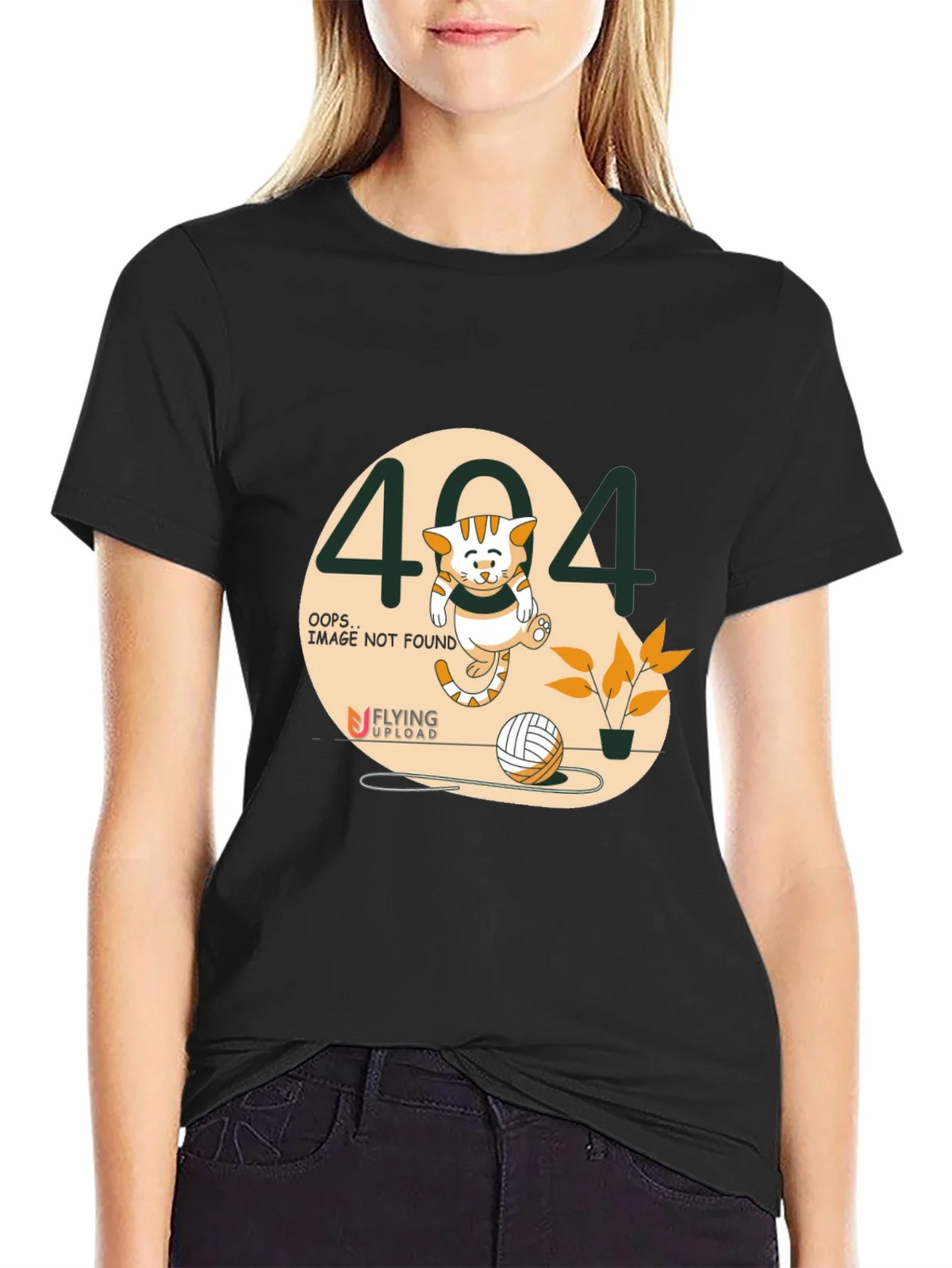 Error 404 Cat Graphic Tee - Novelty Shirt product image 2