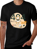 Error 404 Cat Graphic Tee - Novelty Shirt product image 1