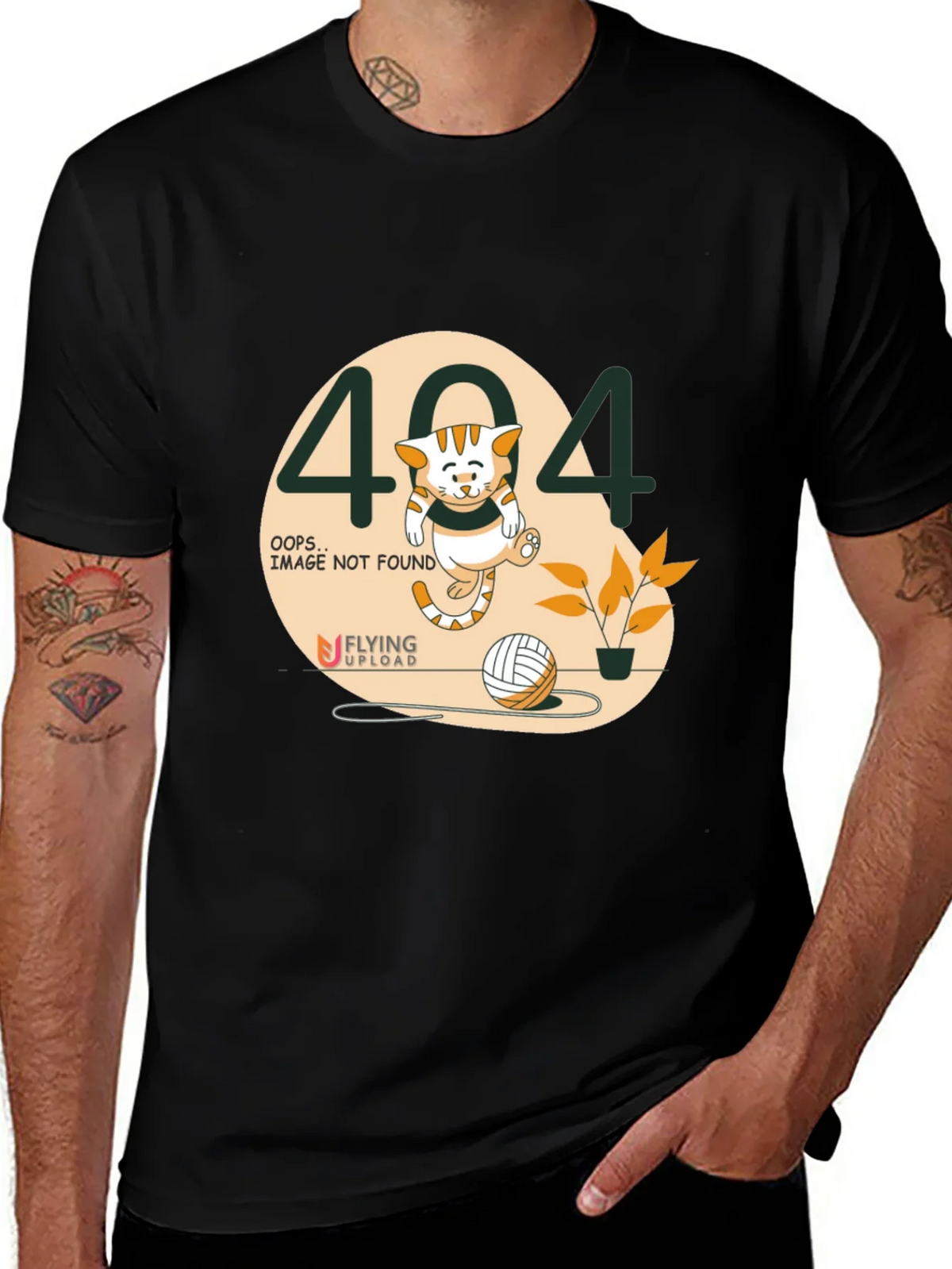 Error 404 Cat Graphic Tee - Novelty Shirt product image 1