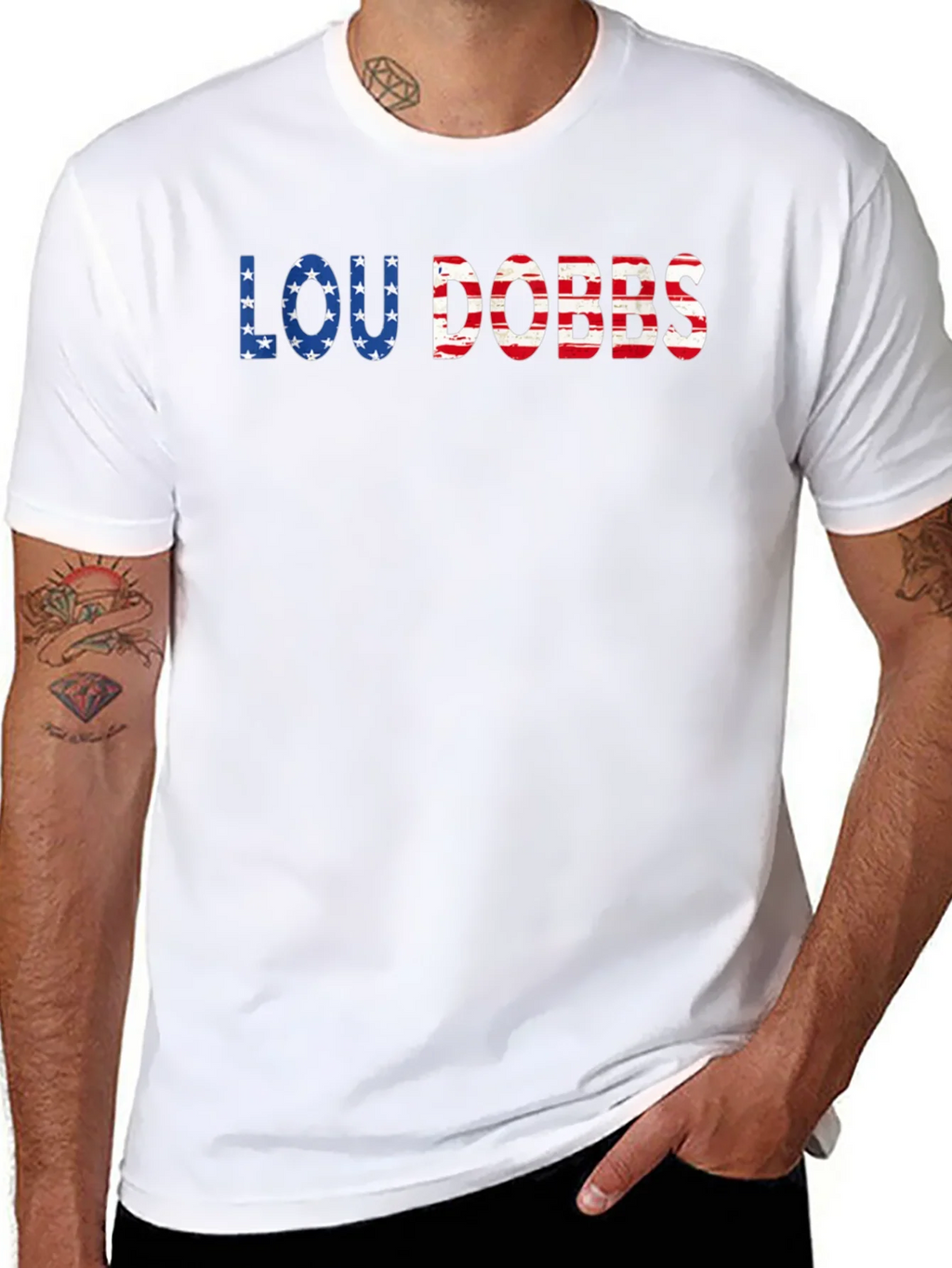 Lou Dobbs Patriotic USA Flag T-Shirt product image 7