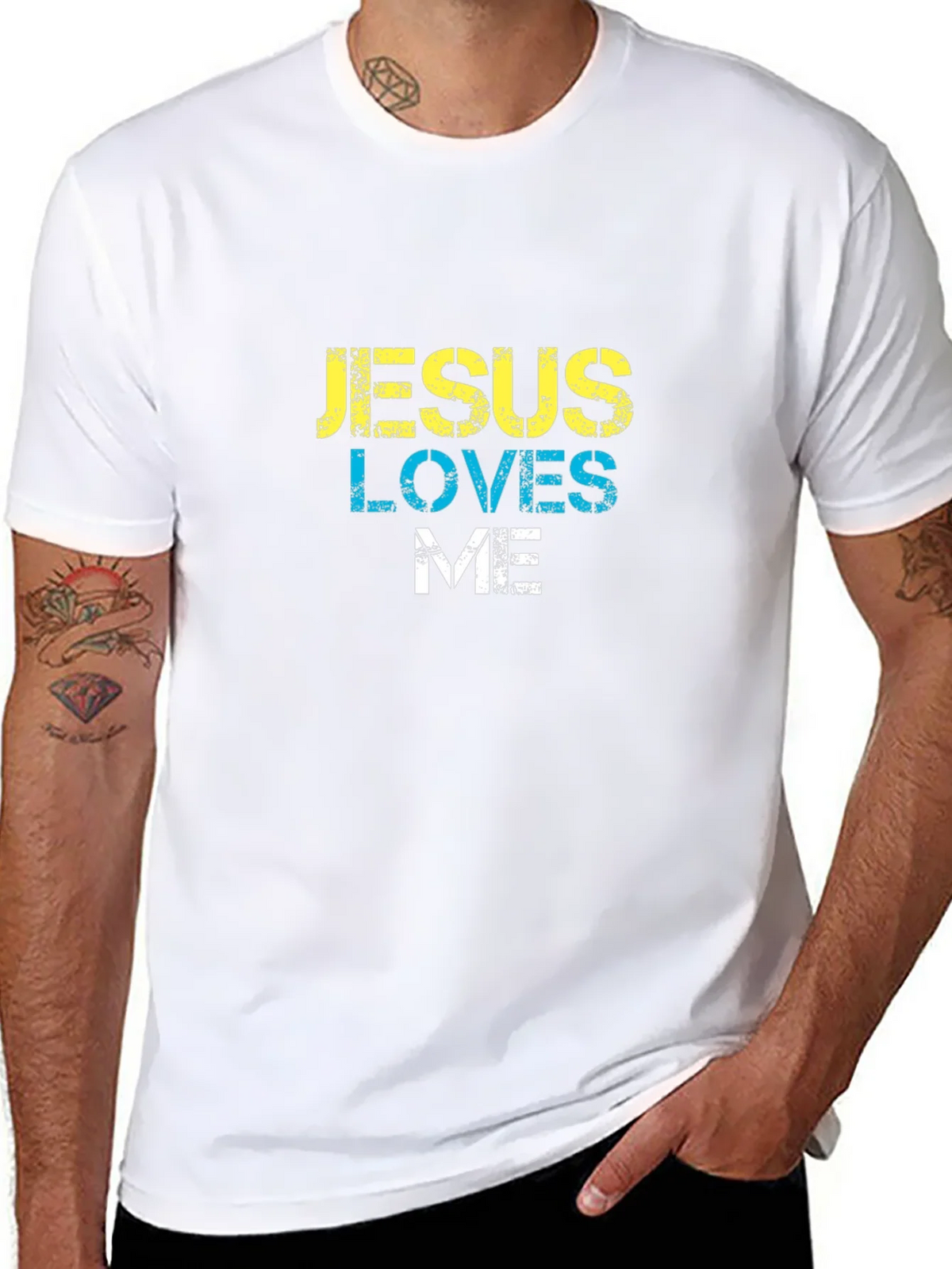 Jesus Loves Me Black T-Shirt product image 6