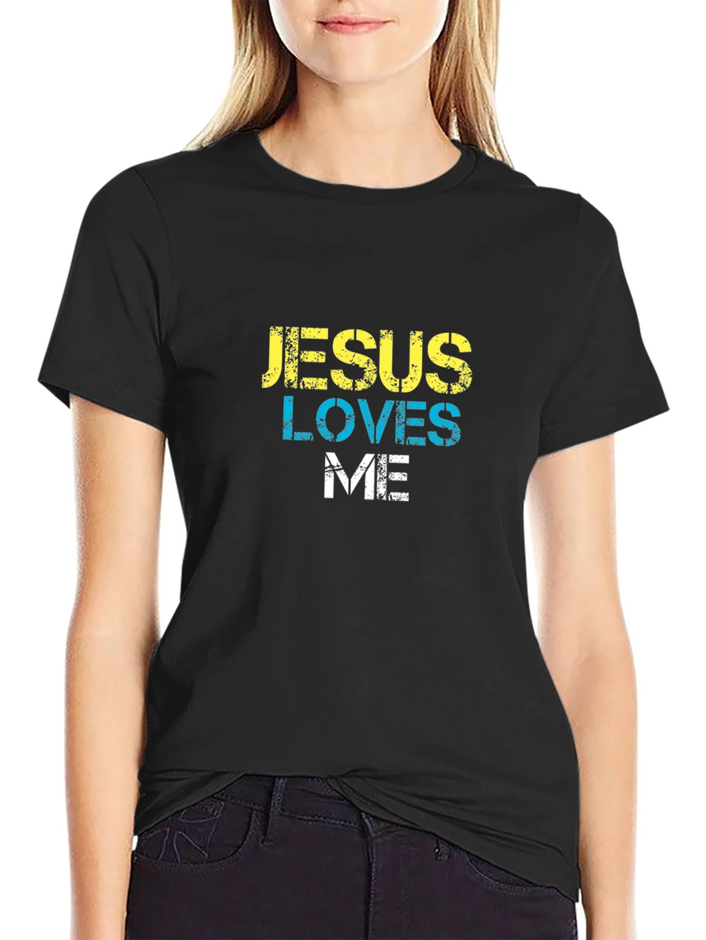 Jesus Loves Me Black T-Shirt product image 2