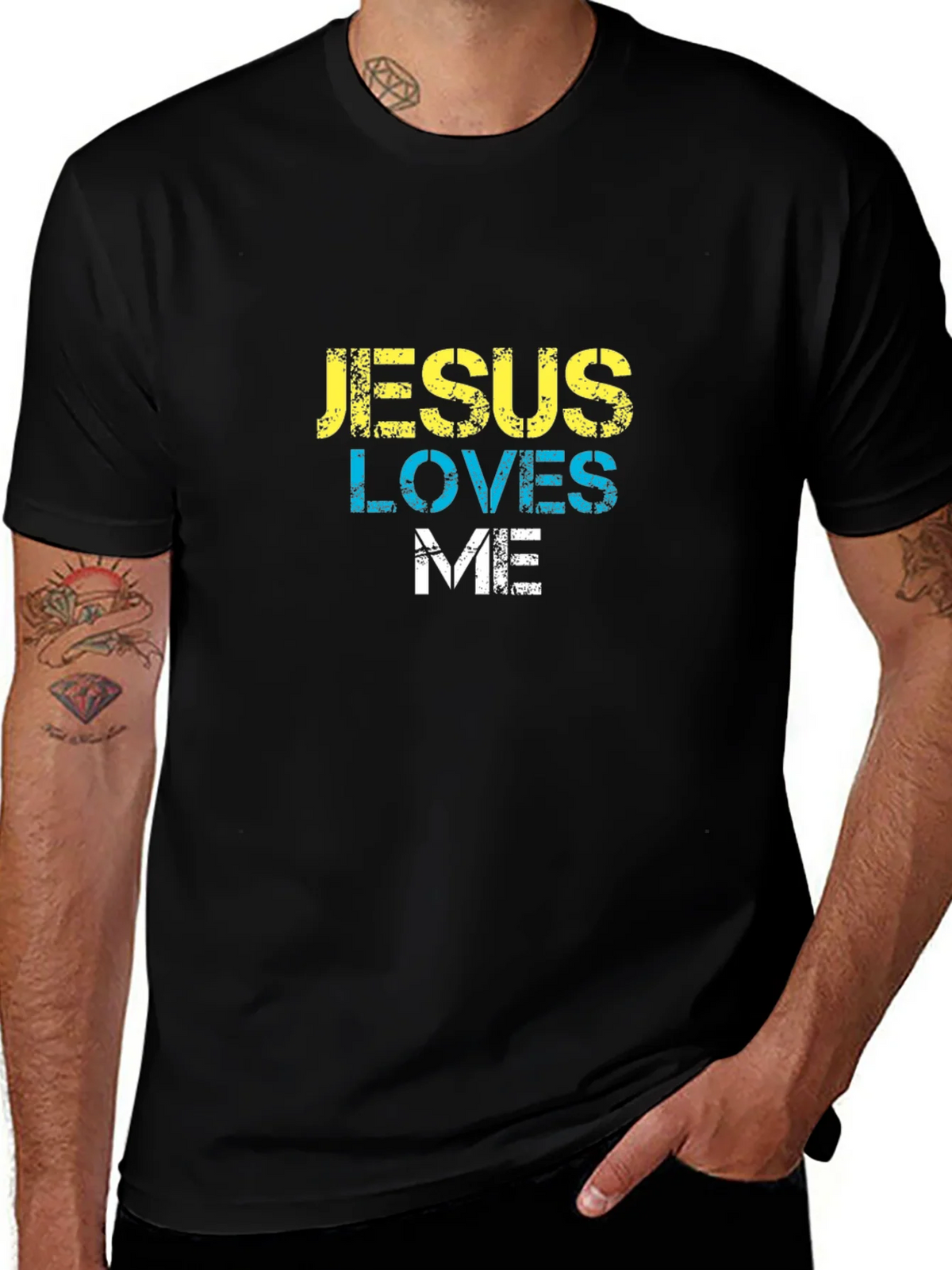 Jesus Loves Me Black T-Shirt product image 1