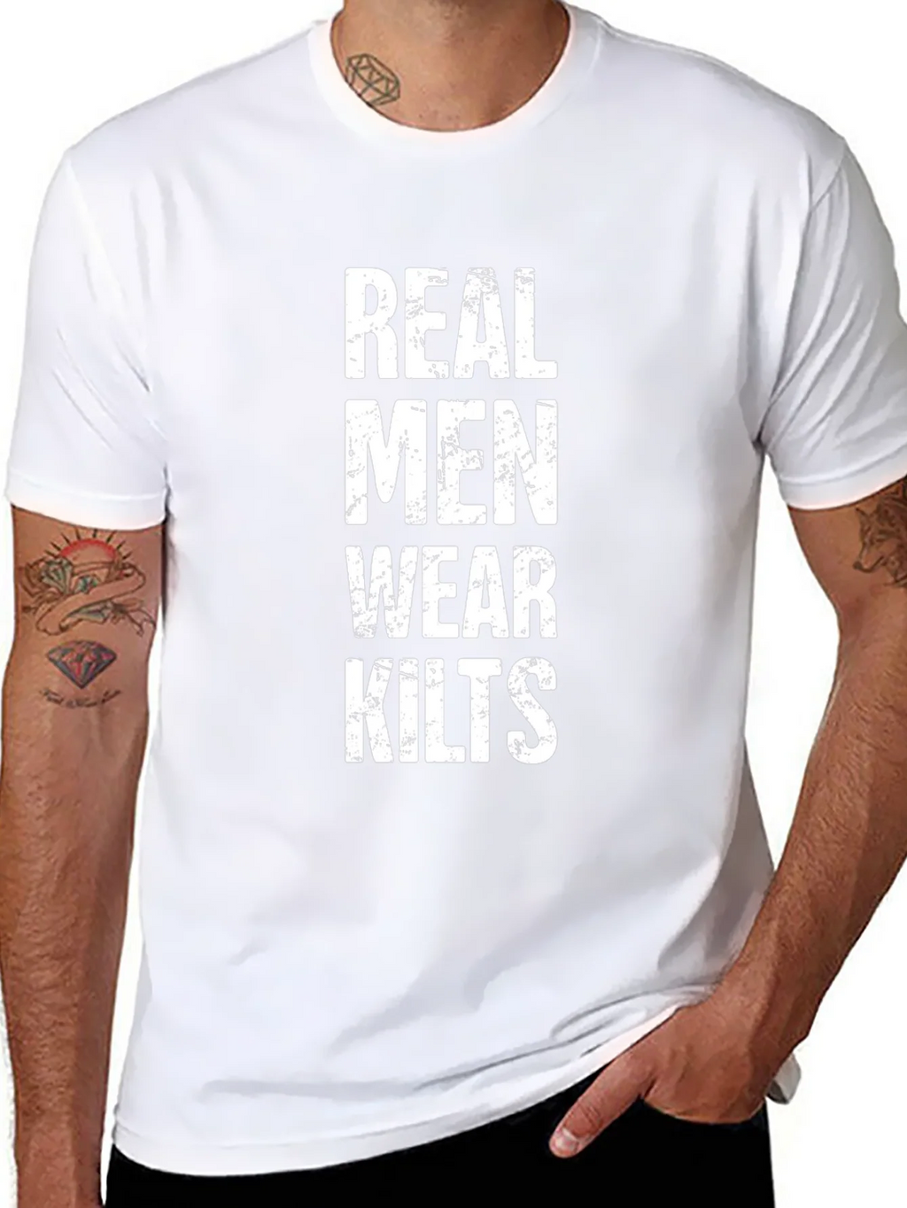 Real Men Wear Kilts Graphic T-Shirt - Black product image 7