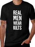 Real Men Wear Kilts Graphic T-Shirt - Black product image 1