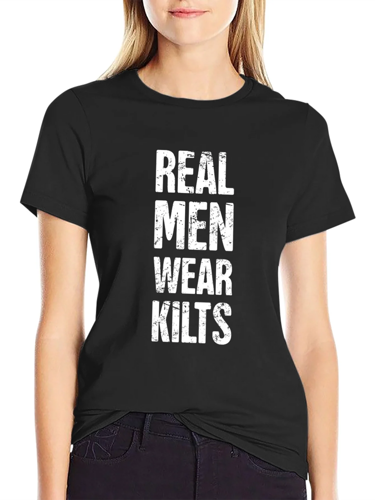 Real Men Wear Kilts Graphic T-Shirt - Black product image 2