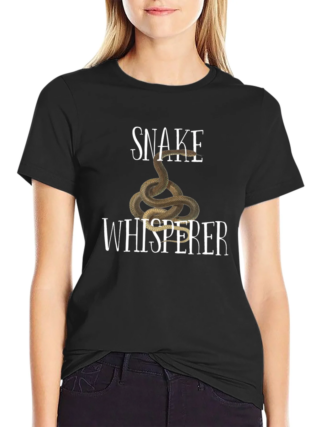 Snake Whisperer Graphic Tee - Black Cotton T-Shirt product image 2
