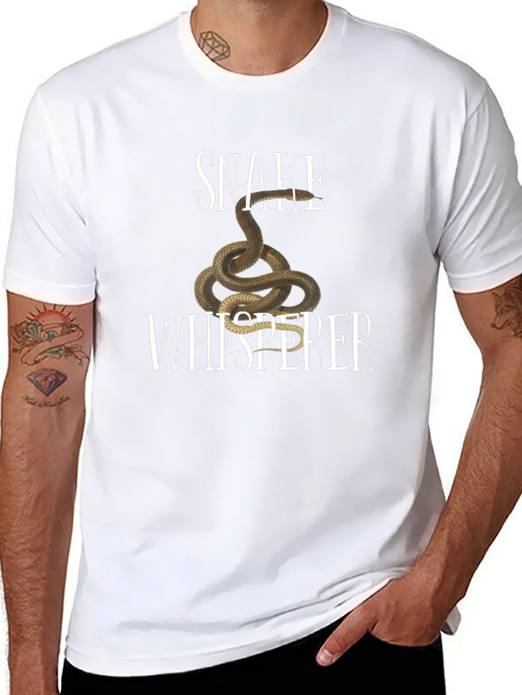 Snake Whisperer Graphic Tee - Black Cotton T-Shirt product image 7