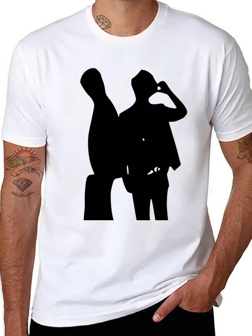 Silhouette Tee: Cool Black Graphic T-Shirt product image 7