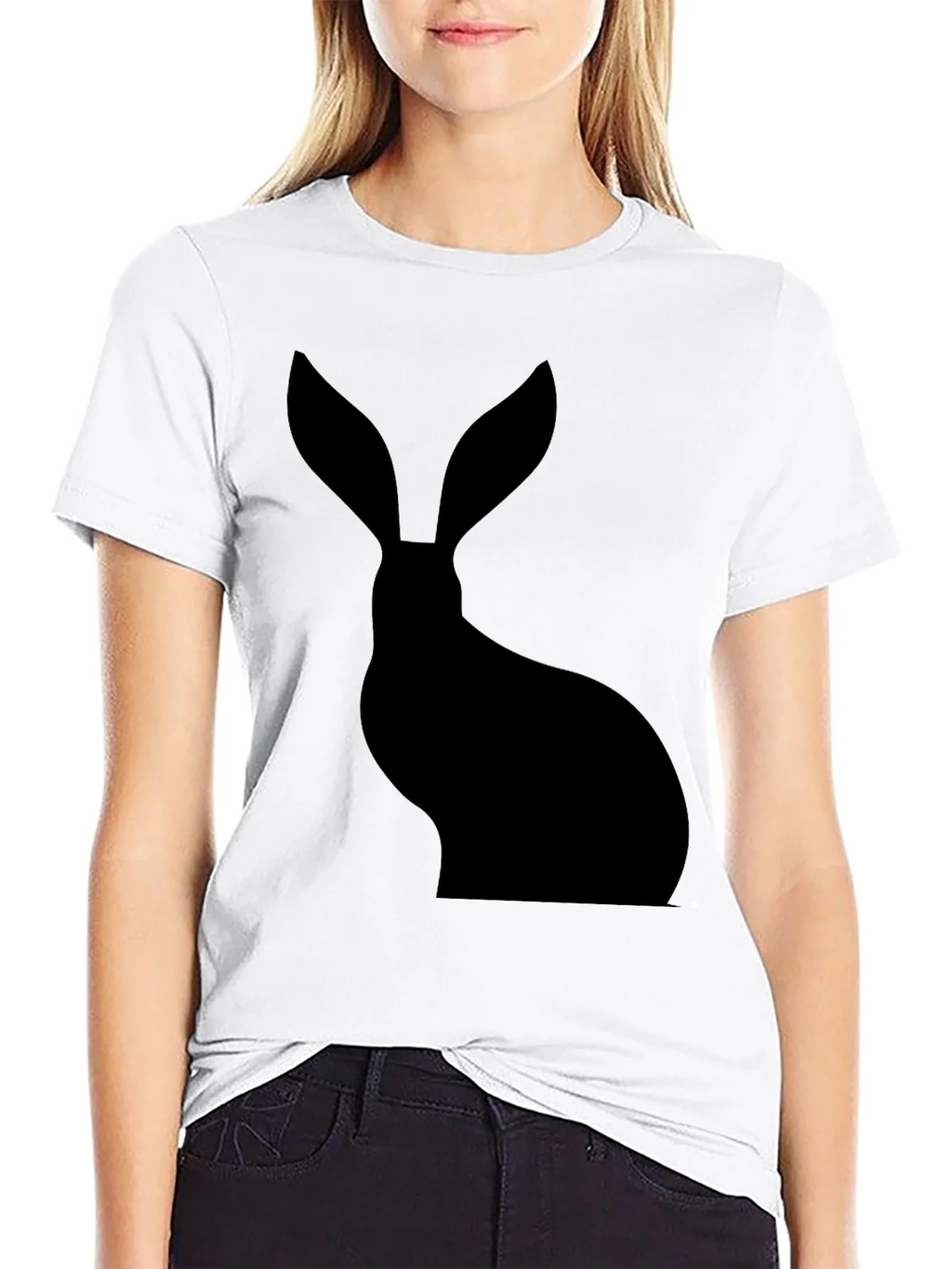 Hare Silhouette Black T-Shirt product image 7