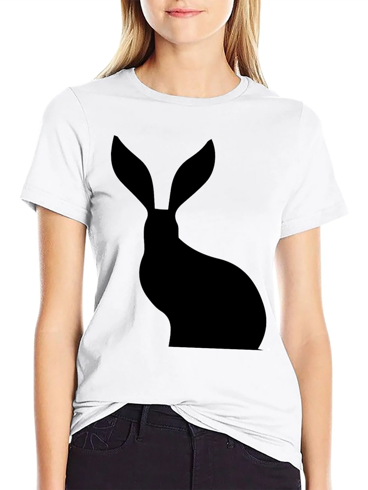 Hare Silhouette Black T-Shirt product image 7