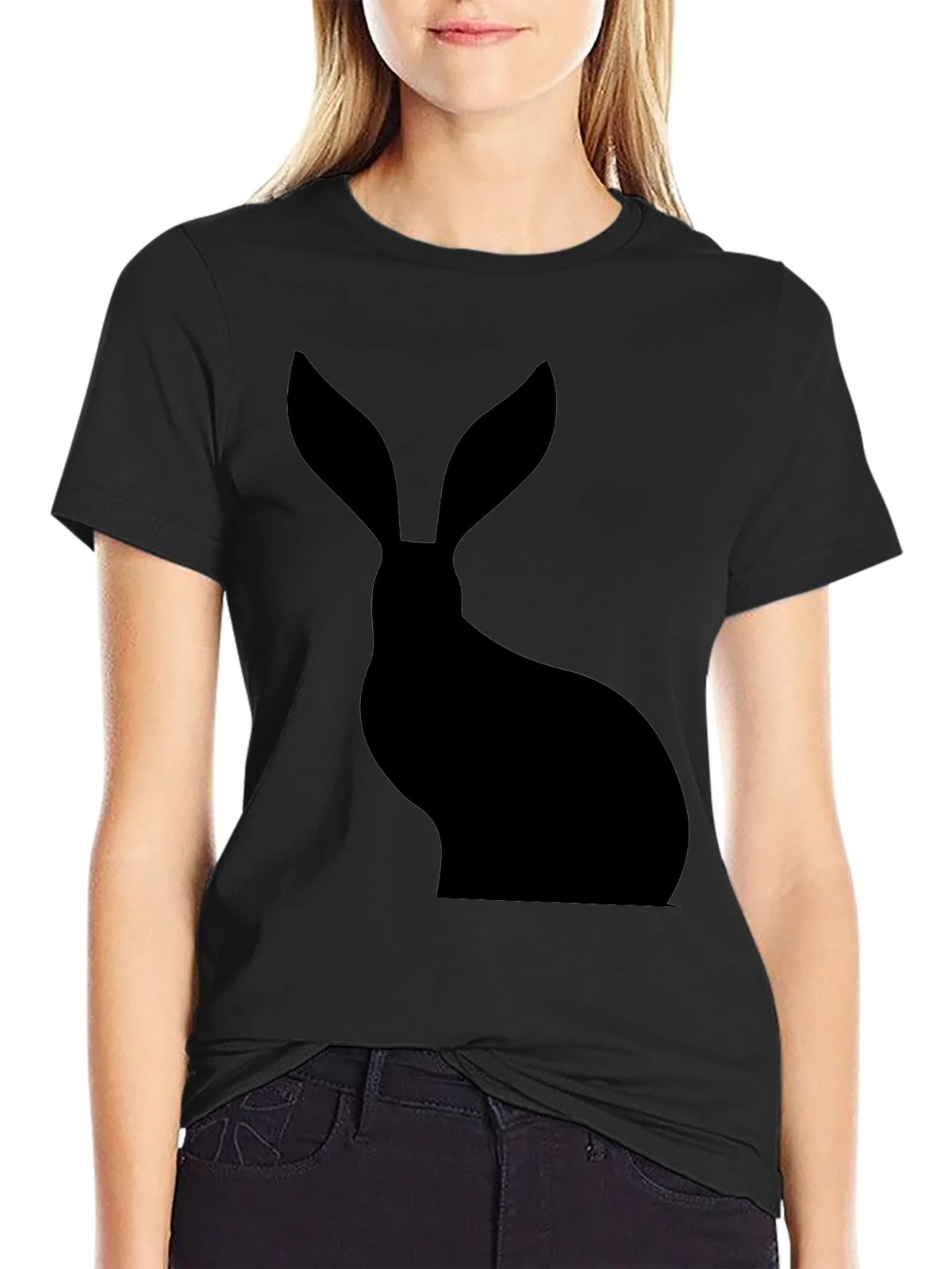 Hare Silhouette Black T-Shirt product image 2