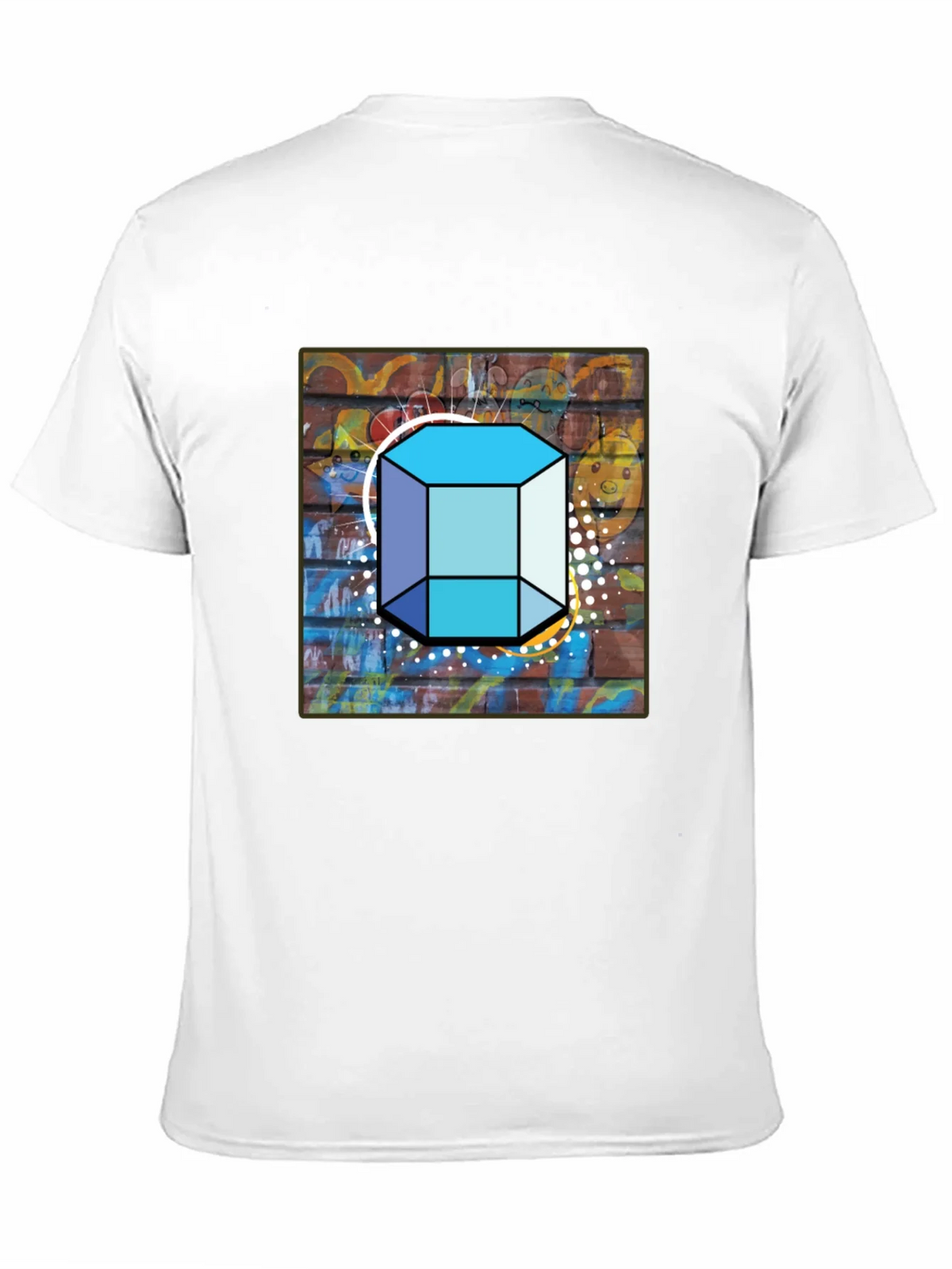 Abstract Brick Wall Cube Graphic Mens Black T-Shirt product image 10
