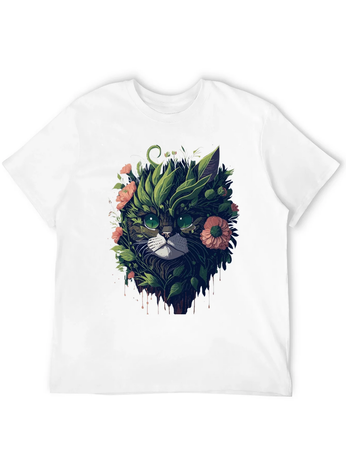 Floral Cat Graphic T-Shirt - Unique Artistic Tee product image 3