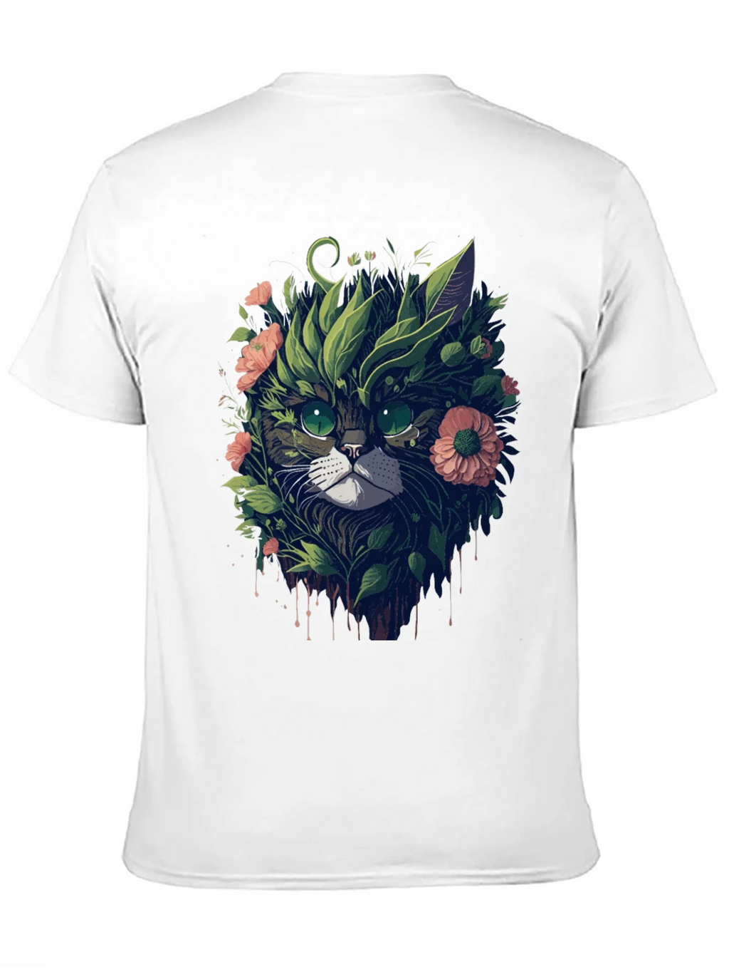 Floral Cat Graphic T-Shirt - Unique Artistic Tee product image 2